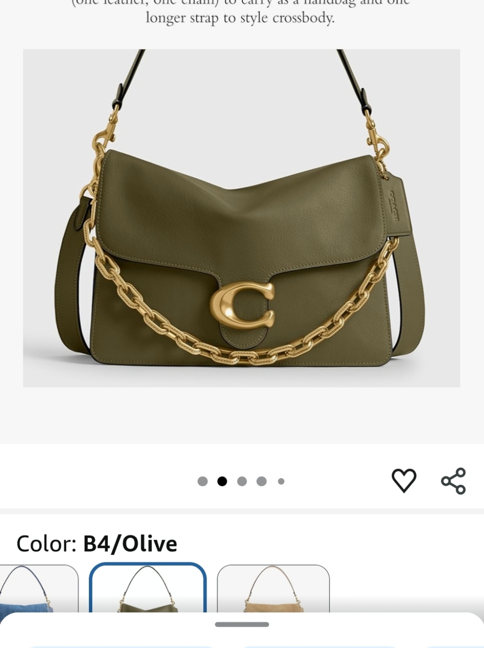 NWT Coach Olive Chain Tabby 30 Shoulder Bag - Picture 2 of 16
